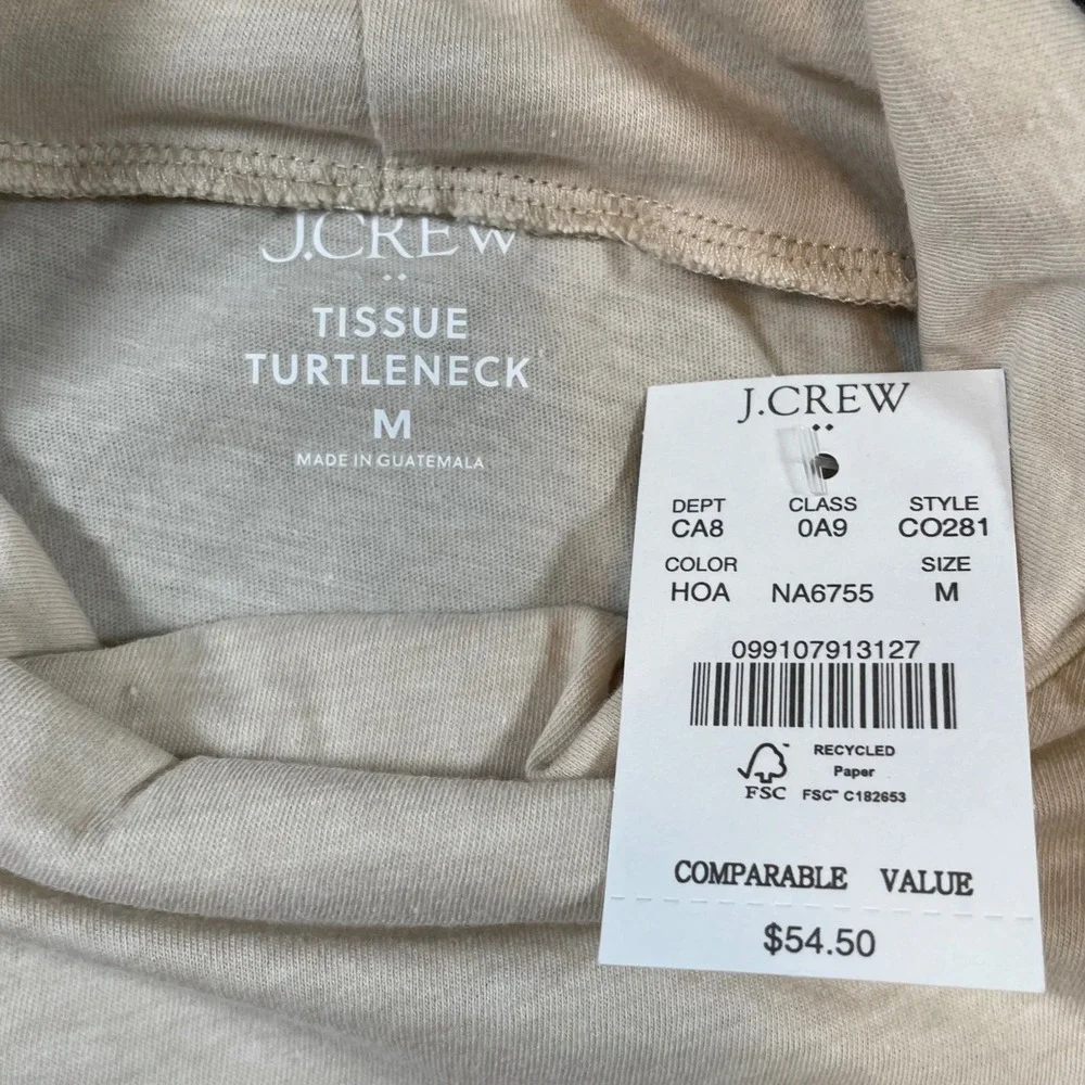 J. Crew Tissue Turtleneck Top Oatmeal Beige Heather CO281 Mens Medium‎ NWT